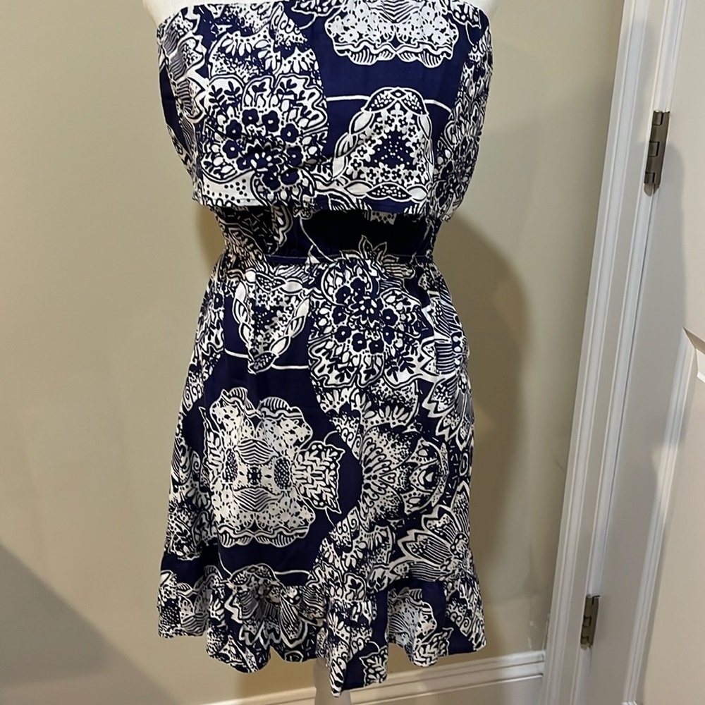 Love.. ady rayon dress, strapless , size S